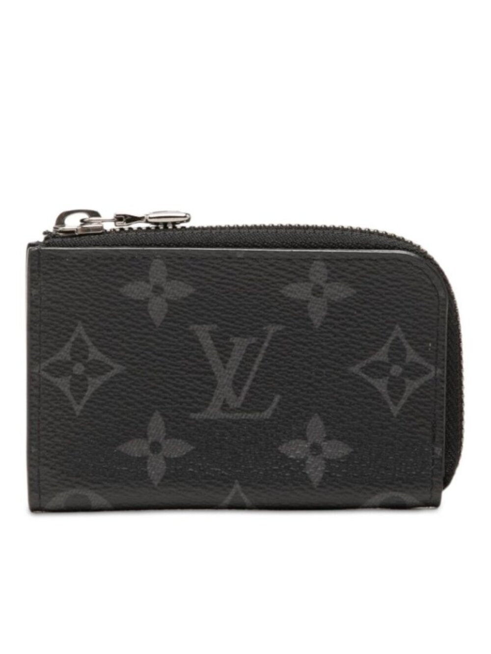 Louis Vuitton Monogram Eclipse Porte Monnaie Jour Coin Purse Black Leather